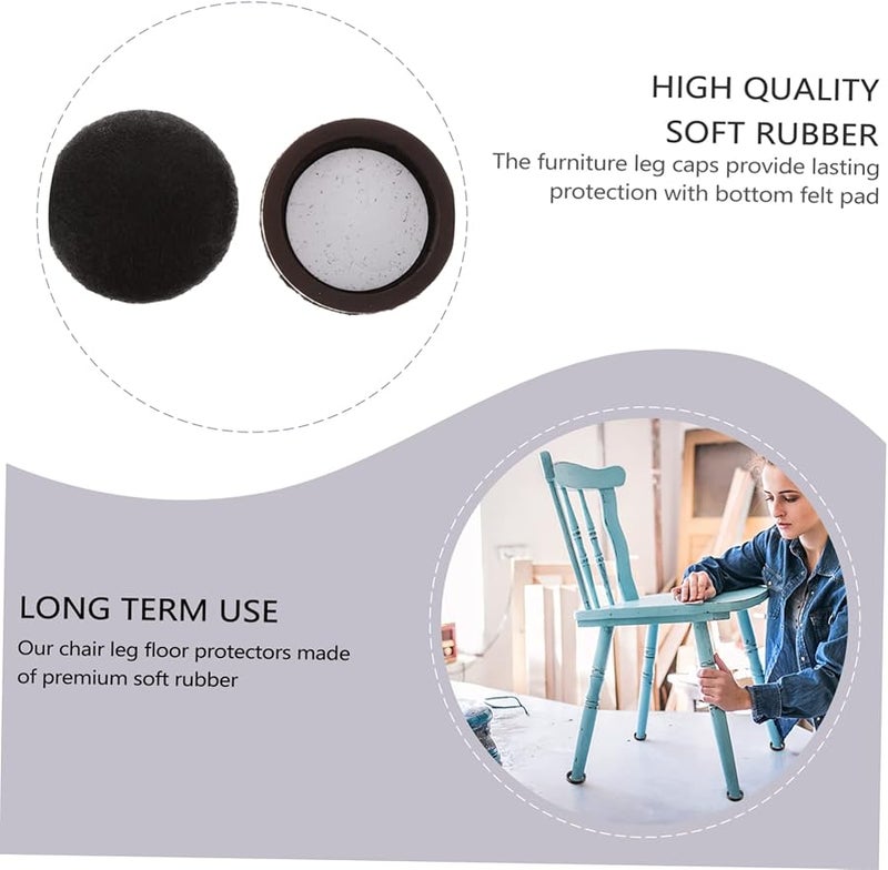 DOITOOL 32 Pcs Furniture Rubber Chair Leg Floor Protectors Elastic Felt Caps Noise Reducing Pads Safe For Hardwood Tile Laminate Floors 2 Pack - Image 4