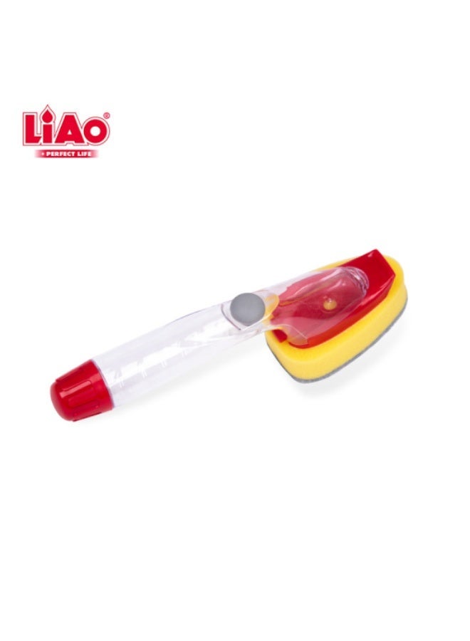 لياو فرشاة تنظيف الأطباق مع موزع صابون LIAO OCN-D130086 – فرشاة صفراء بخزان صابون مدمج - Image 1