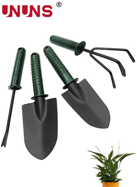 مجموعة أدوات الحديقة، 4 قطع مجموعة العناية بالنباتات، مجرفة التربة بوعاء، مجرفة مخلب، دراسة متينة للمنزل والحديقة والمزرعة في الأماكن المغلقة والخارجية