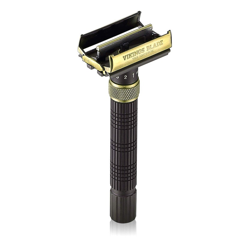VIKINGS BLADE Adjustable Double Edge Safety Razor + Luxury Case. Smooth, Reusable, Eco-Friendly (The Emperor â€œAugustusâ€) - Image 3