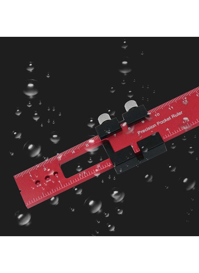 Generic Woodworking Scriber Positioning Scribing Gauge Ruler Aluminum Alloy Measuring Tool with Metric and Imperial Scales for Carpenter  - Image 5