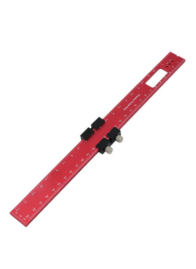 Generic Woodworking Scriber Positioning Scribing Gauge Ruler Aluminum Alloy Measuring Tool with Metric and Imperial Scales for Carpenter  - Image 1