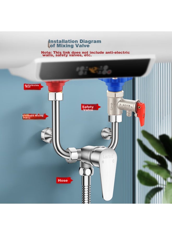 LARSD Laishidan Electric Water Heater Mixing Valve Set, 304 Stainless Steel Shower Head Switch, U-shaped Valve, Surface-mounted Shower Faucet, Ld5223t - Image 3