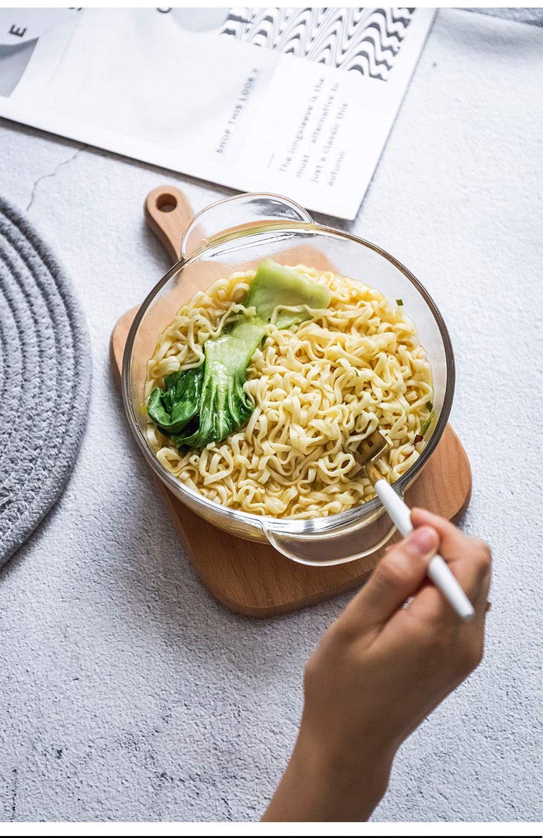 PrimeWorld Crystal Glass Casserole with Lid, Oven and Microwave Safe, Fridge Safe Serving Bowl- Set of 4pieces - Image 4