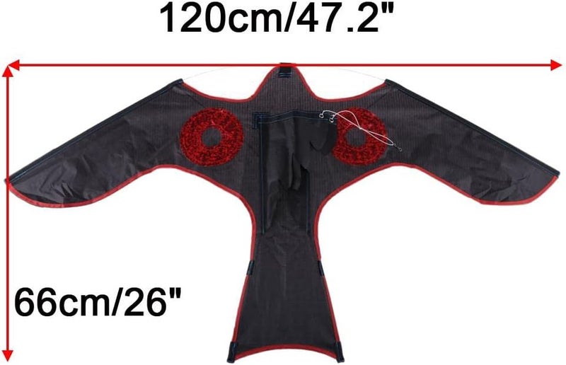 كلاراكو طائرة ورقية من نوع Scarer Flying Hawk مزودة بحبل بطول 2.5 متر، وطارد للطيور قابل للتمدد، ومخيف للطيور الطائرة من أجل تنظيم الحدائق الخارجية - Image 2