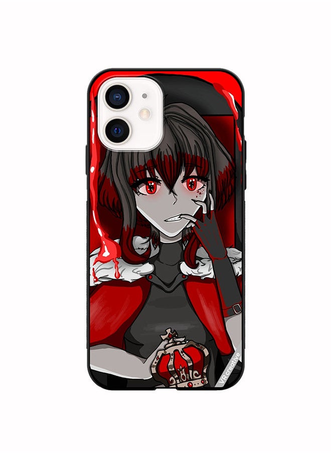 VR CREATIVE Protective Case Cover For Apple iPhone 12 Portrait Of Anime Character Girl Design Multicolour  - Image 1