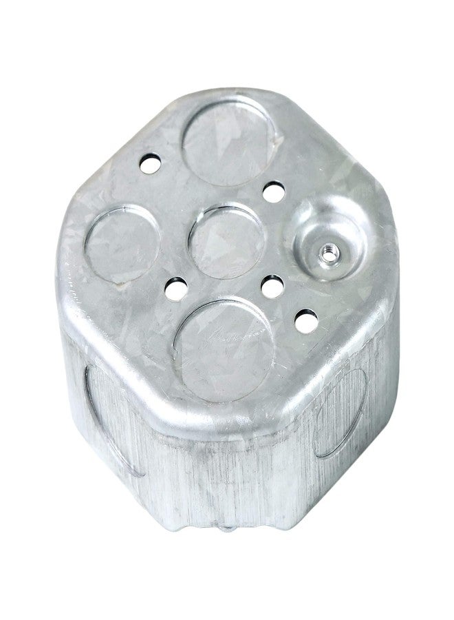 Qlvily 12 Packs Octagon Electrical Box, Raised Ground 1-1/2'' Deep Metal Electrical Box, 3/4" Side Knockouts, Electrical Junction Box, Galvanized - Image 5