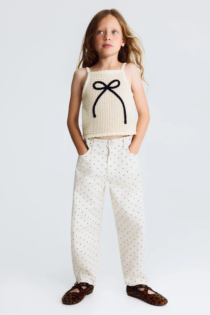 H&M Cotton twill barrel trousers