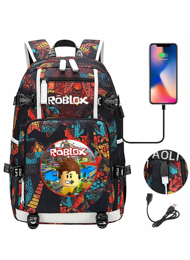 ROBLOX Comic USB Password Lock Backpack Three-Piece Set