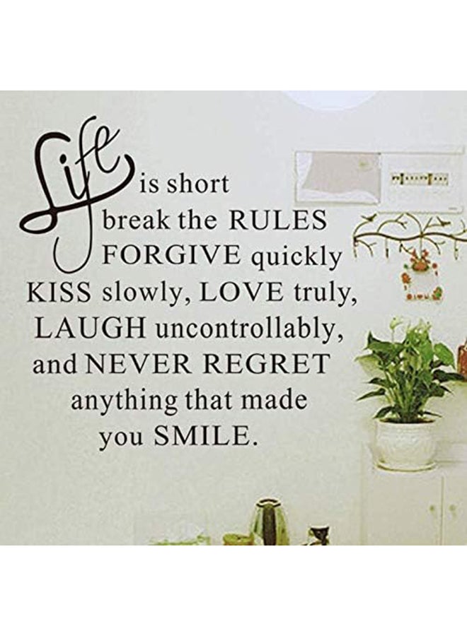 Life is short Bedroom Living Room Wall Decor Art Quotes Stickers Home Decoration Decals Removable Vinyl DIY Decorative Mural Wallpaper-XSQ , 2724648898901  - Image 1