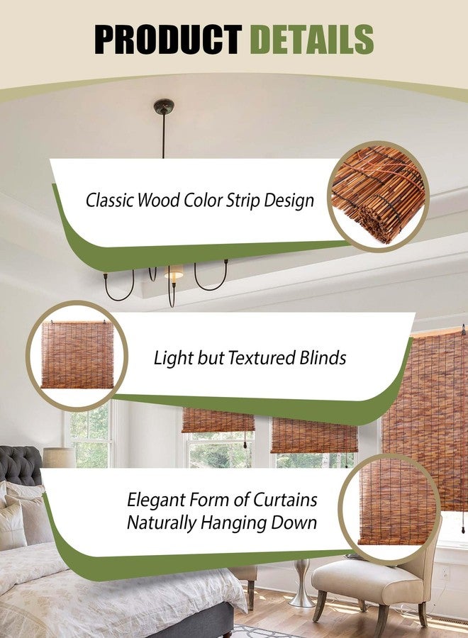 FoundGo Reed Roller Blinds Roll Up Reed Shade for Patio,Bamboo Blind Sun Shades,Retro Light Filtering Roller Bamboo Curtains for Windows/Doorways,Interior/Exterior,Indoor/Outdoor - Image 2