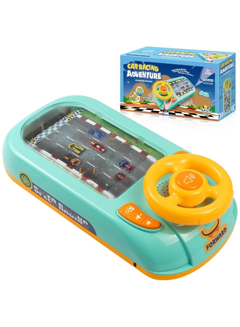 general Baby Musical Steering Wheel Toy, Toddler Simulated Driving Racing Car Game with Sound,Pretend Play Driving Toy Toddler Sensory Toys Boys Girls Birthday Gift (Green Driving Racing Car) - Image 1