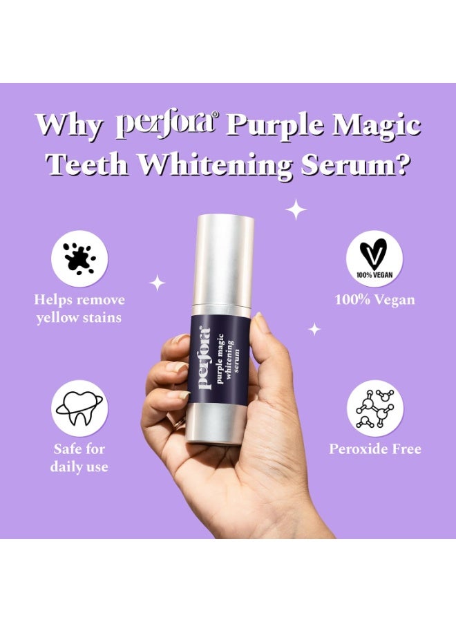 Perfora Teeth Whitening Combo - Whitens Teeth in 1 Use | Enamel-Safe & Sensitivity-Free Oral Care Formula For Tooth Stain Removal | Purple Toothpaste- 75gm, Teeth Whitening Powder-50gm & Purple Serum - 10ml - Image 3
