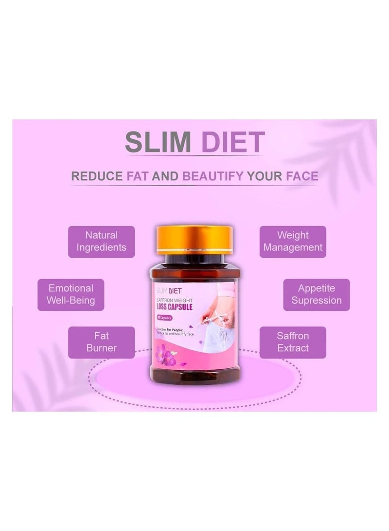 BEAUTY AMBITION Slim Diet Saffron Weight Loss Slimming Tea and Capsules, Dynamic Duo for Accelerated Weight Loss and Powerful Fat Burning with Detox Herbal Tea (30 Tea Bags) and Antioxidant-Rich Capsules (60 Capsules  - Image 5