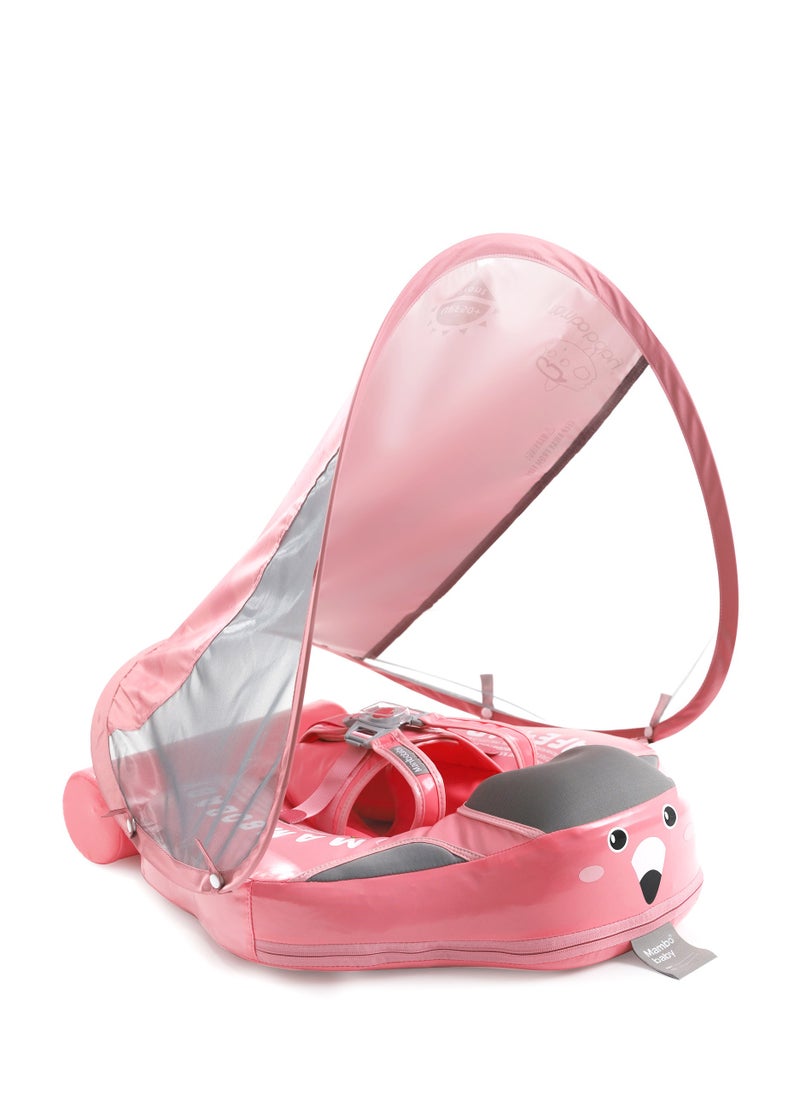 Mambobaby Non-inflatable Baby Swim Float Soft Waterproof Baby Swimming Float Skin-friendly Swim Trainer with Tail Float + Sun Canopy for 3-24 Months Baby  - Image 1