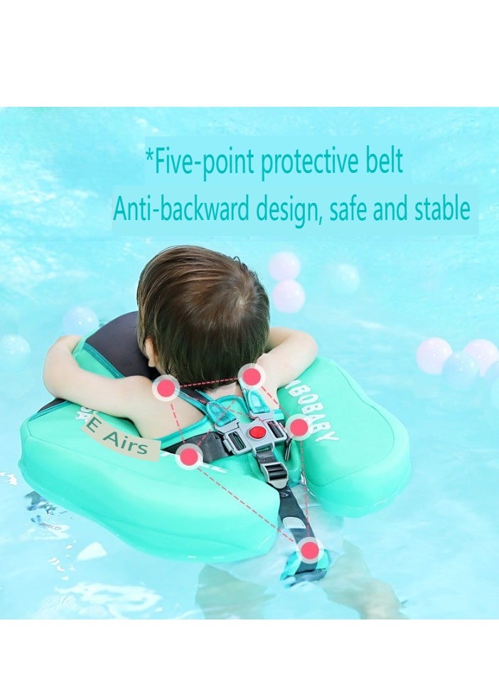 Mambobaby Non-inflatable Baby Swim Float Soft Waterproof Baby Swimming Float Skin-friendly Swim Trainer with Tail Float + Sun Canopy for 3-24 Months Baby  - Image 4
