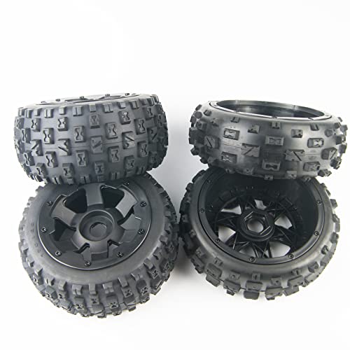 TITRACING Knobby Tires Front Rear Tyres 6 Spoke WheelS fit 15 HPI Rovan Baja 5B SS KM Buggy - Image 1