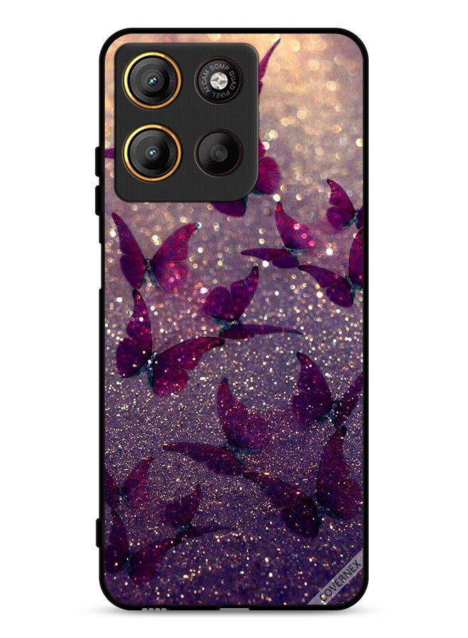 Covernex Motorola Moto G15 Protective Case Cover Glitter Butterflies