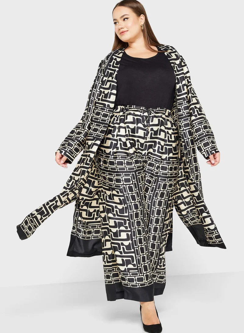 River Island Plus Printed Wide Leg Pants