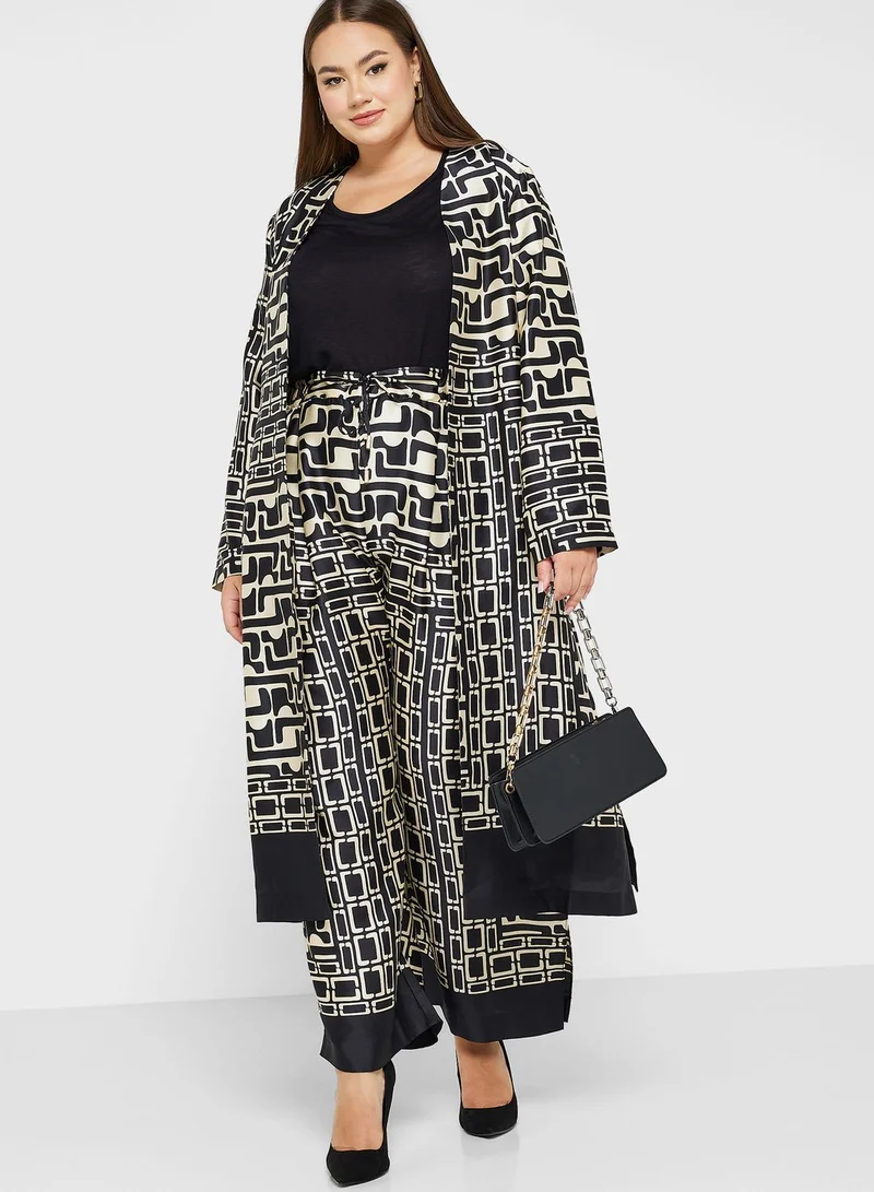 River Island Plus Printed Wide Leg Pants