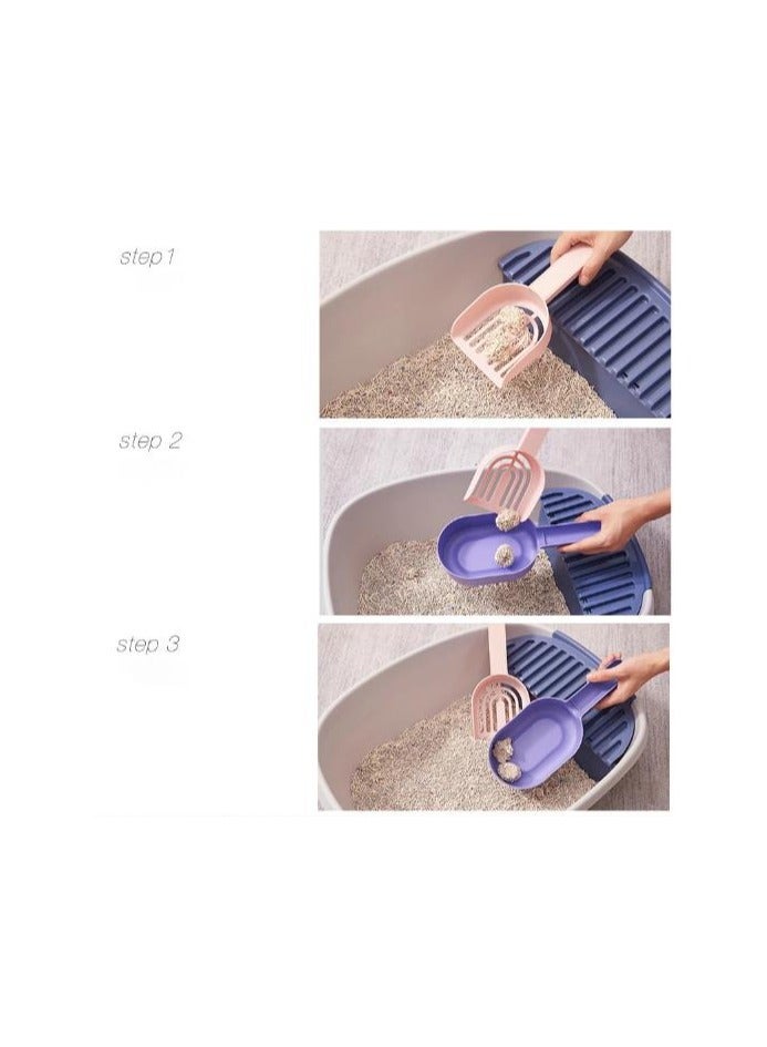 مجرفة رمل القطط مجوفة مجرفة رمل شاملة أداة تنظيف صندوق القطط لوازم الحيوانات الأليفة - Image 4