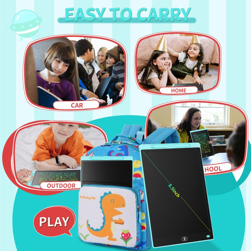 Genialba [2 Pack] Genialba LCD Writing Tablet 8.5-Inch Colorful Doodle Board, Toddler Learning Educational Toys Gifts for 3-8 Years Old Girls and Boys, Electronic Drawing Pad for Kids (Blue&Red) - Image 4