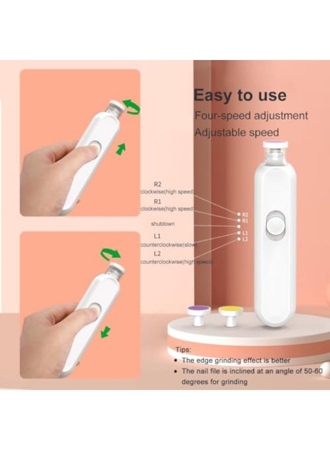 Electric Baby Nail Trimmer, Electric Nail Buffer, Safe Baby Nail File Kit, Nail Trimmer Kit with 6 Grinding Pads, LED Light and Storage Box, Baby Nail Clippers for Newborn Infant Toddler  - Image 2