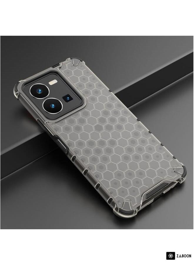 Green Tiger For vivo Y35 4G / Y22S 4G Global Honeycomb Phone Case(Black)  - Image 2