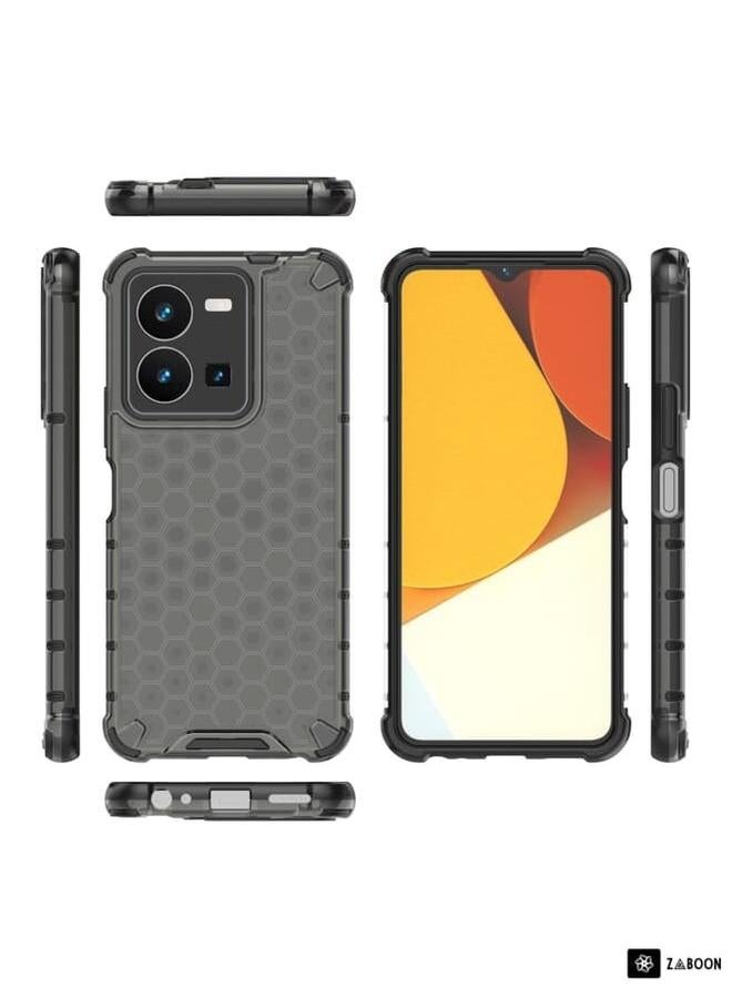Green Tiger For vivo Y35 4G / Y22S 4G Global Honeycomb Phone Case(Black)  - Image 4