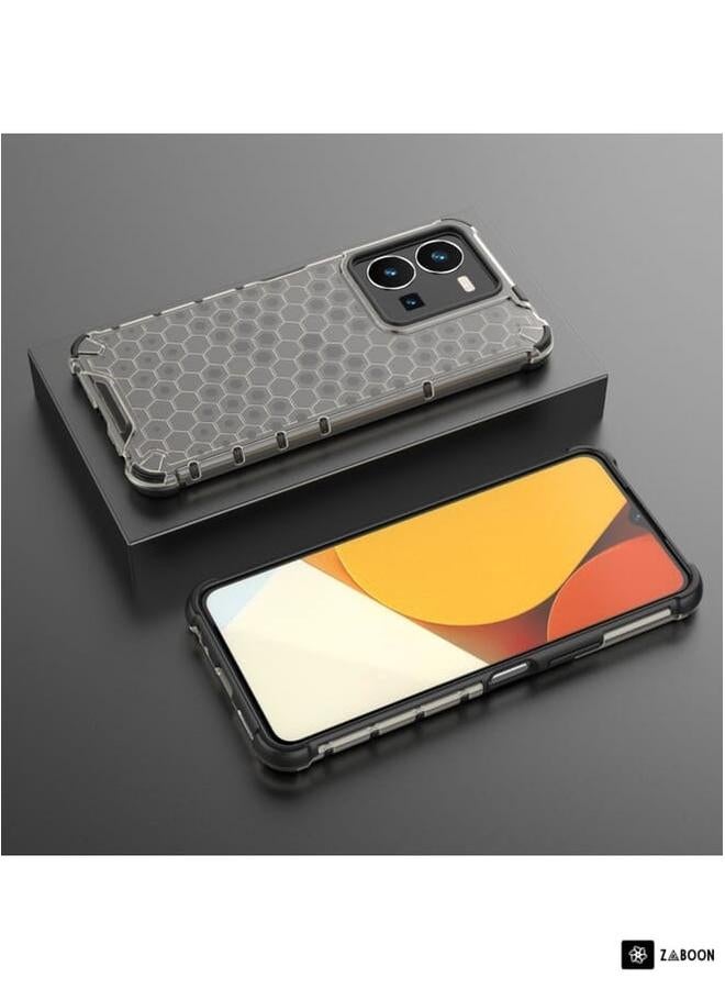 Green Tiger For vivo Y35 4G / Y22S 4G Global Honeycomb Phone Case(Black)  - Image 3
