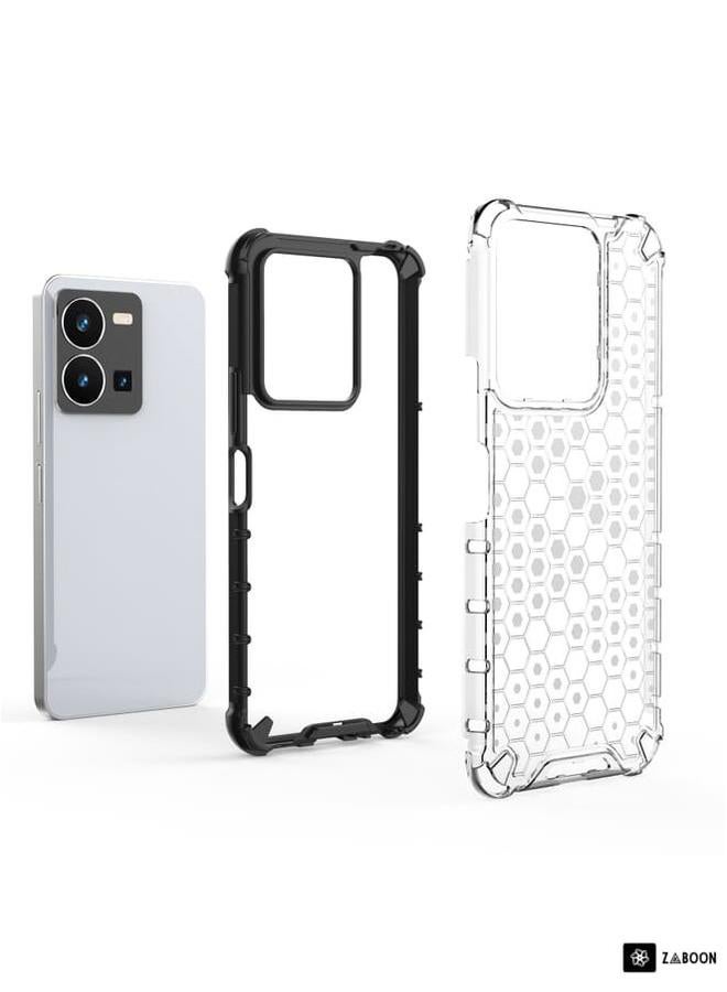 Green Tiger For vivo Y35 4G / Y22S 4G Global Honeycomb Phone Case(Black)  - Image 5