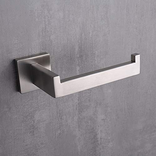 TASTOS Toilet Paper Holder Brushed Nickel, Toilet Tissue Roll Holders Dispenser and Hangers Wall Mounted for Bathroom & Kitchen, Stainless Steel Modern Square Style (Silver) - Image 5