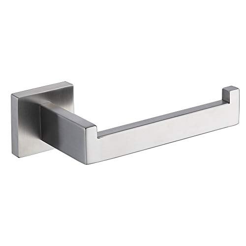 TASTOS Toilet Paper Holder Brushed Nickel, Toilet Tissue Roll Holders Dispenser and Hangers Wall Mounted for Bathroom & Kitchen, Stainless Steel Modern Square Style (Silver) - Image 1