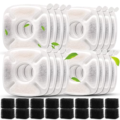 Pet Fountain Filters Compatible with 95Oz28L Dog Water Fountain Cat Water 16 Carbon filters16 Sponge filters