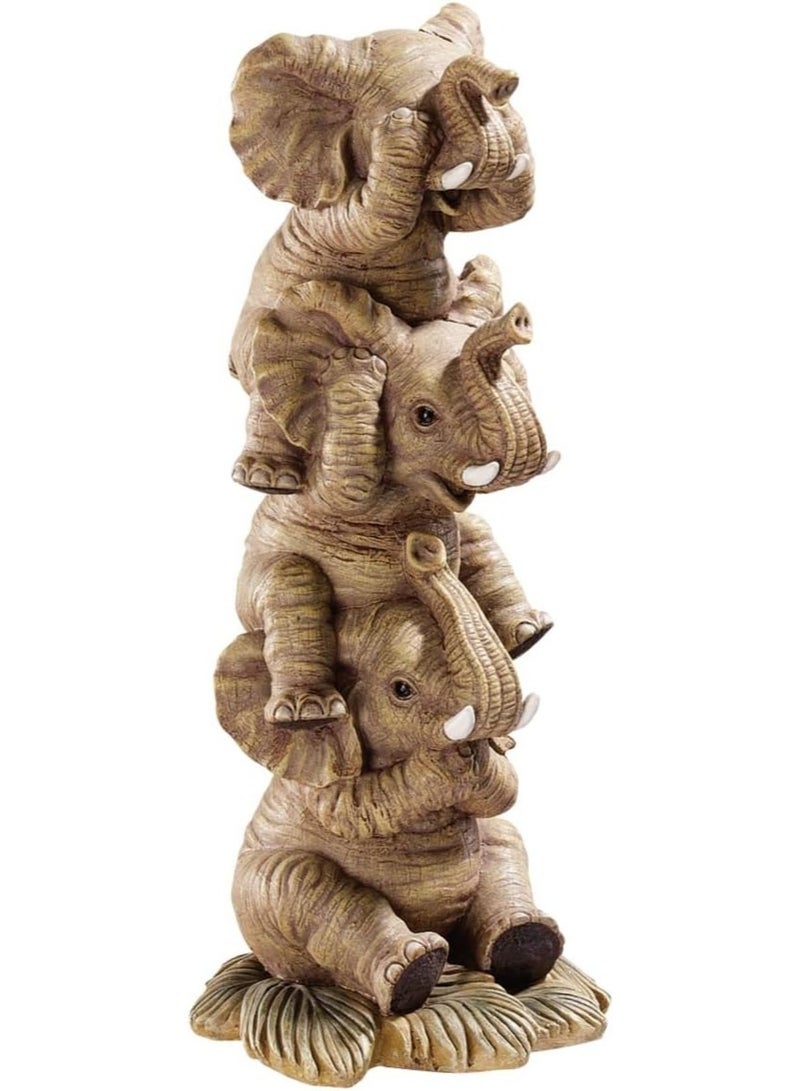 Design Toscano NG33769 Hear-No, See-No, Speak-No Evil Stacked Elephants Collectible Statue, Single,Medium - Image 1