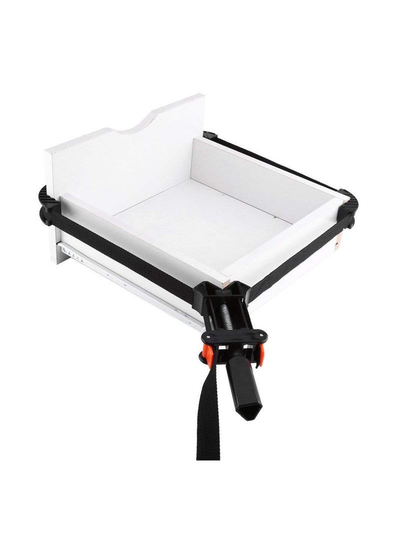 Adjustable Multi-Function Picture Frame Clamps, 4-Jaw Corner Strap Clamp for Woodworking, Quick-Adjust 90 Degree Right Angle Holder for Binding and Framing Projects.