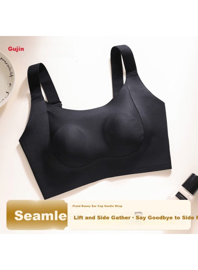 Gujin Foundation Invisible [rabbit Ear Lift, Enhances Bust, Minimizes Appearance] Seamless Push-up Anti-sagging Side Support Bra - Image 1