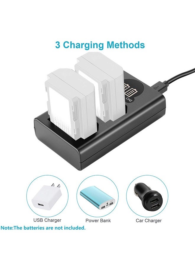 AZorb - Dual USB Charger for Sony NP-FZ100 Battery, Compatible with Sony ZV-E1, FX3, FX30, A1, A9 II, A7R V, A7S III, A7 IV, A6600, A7C Cameras, Designed with LCD Display, Versatile Charging Options - Image 1