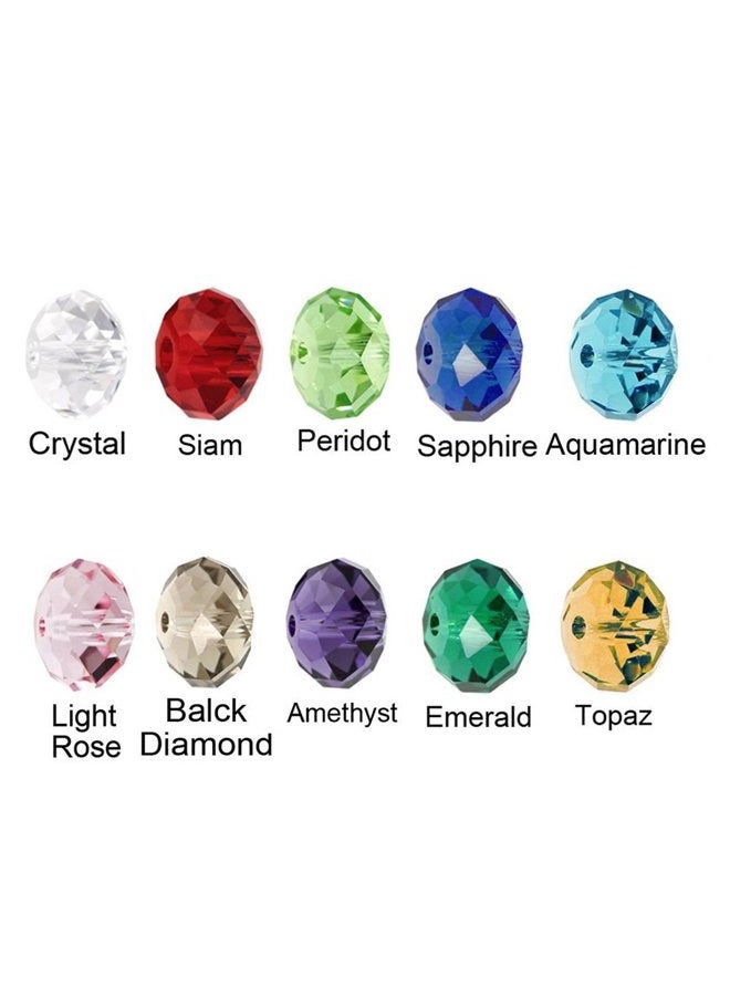 Bingcute (8MM) - Wholesale Briolette Crystal Glass Beads Finding Spacer Beads Faceted 5040 Briollete Rondelle Shape 6x8mm Assorted Colours With Container Box (300pcs) - Image 2