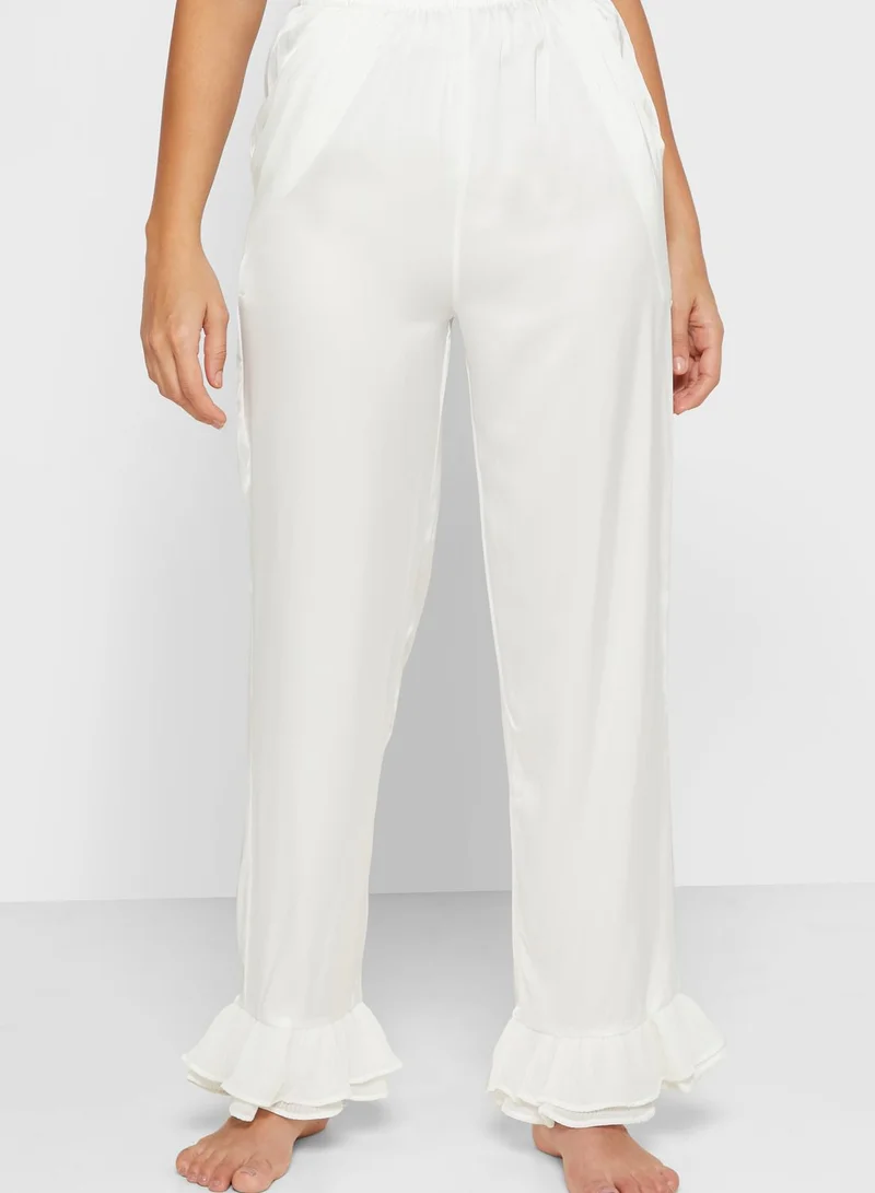 Khizana Ruffle Trim Shirt Pyjama Set