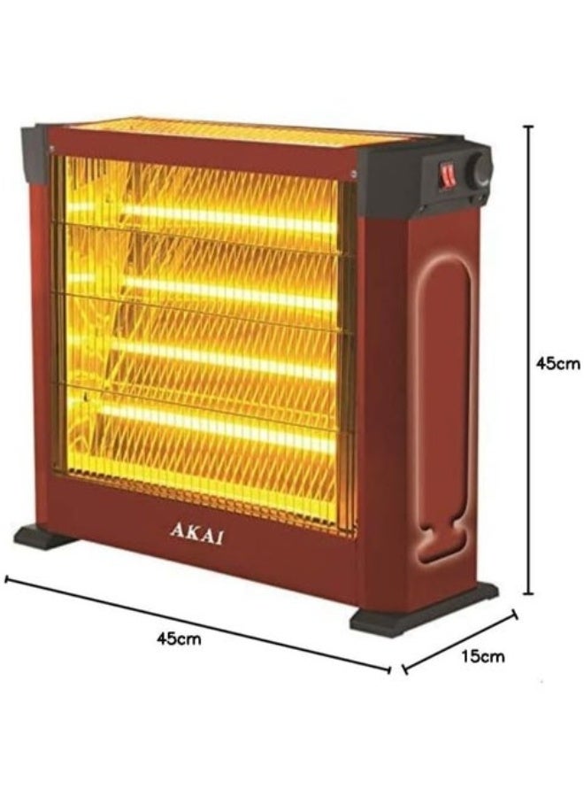 أكاي دفاية كهربائية من اكاي 4 شمعات - احمر / أسود - Image 3
