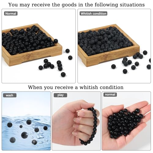NITOPUPU 100Pcs 8mm Matte Black Onyx Agate Stone Beads for Jewelry Making, Natural Round Loose Gemstone Bead for Necklace Bracelets,Crafts for Adults with Crystal Stretch Cord - Image 3