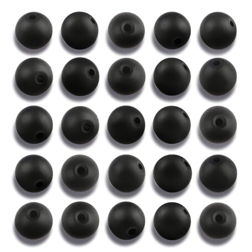 NITOPUPU 100Pcs 8mm Matte Black Onyx Agate Stone Beads for Jewelry Making, Natural Round Loose Gemstone Bead for Necklace Bracelets,Crafts for Adults with Crystal Stretch Cord - Image 1