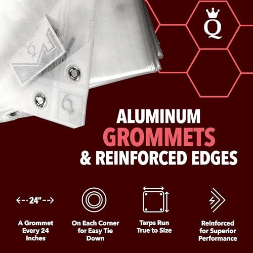 QUEEN OF TARPS | 8x10 Super Heavy Duty Tarp Waterproof, 200 GSM is 20 MIL, UV/Tear Resistant Tarp, Camping, Outdoor Furniture, Car, Tents, Painting, Firewood Protection | 8x10, Super Duty - Image 3