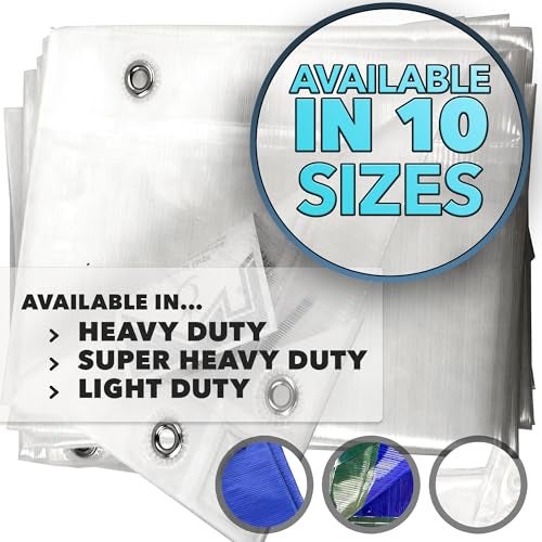 QUEEN OF TARPS | 8x10 Super Heavy Duty Tarp Waterproof, 200 GSM is 20 MIL, UV/Tear Resistant Tarp, Camping, Outdoor Furniture, Car, Tents, Painting, Firewood Protection | 8x10, Super Duty - Image 1