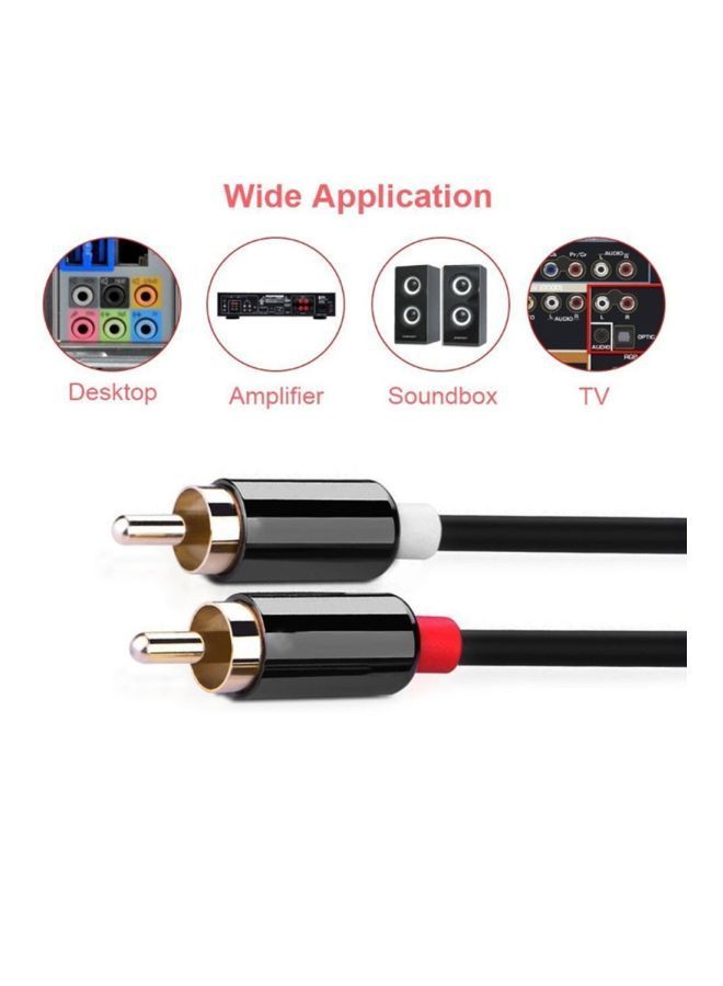 NIBEMINENT 2 In 1 RCA Cable Black - Image 2