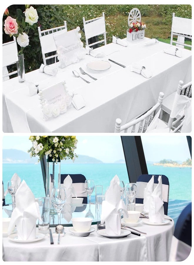 YMHPRIDE 12 Pack White Satin Table Runner 12 x 108 Inch Long Premium Table Runners for Wedding Party Events Decoration, Birthday Parties, Banquets Decorations, Graduations, Engagements - Image 5