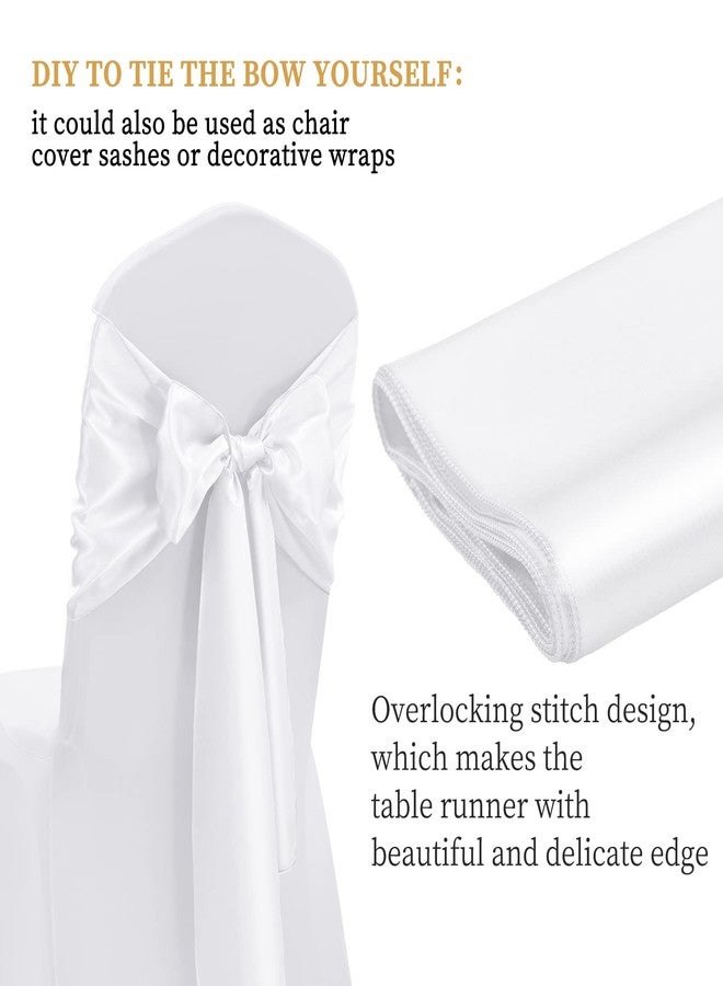 YMHPRIDE 12 Pack White Satin Table Runner 12 x 108 Inch Long Premium Table Runners for Wedding Party Events Decoration, Birthday Parties, Banquets Decorations, Graduations, Engagements - Image 4