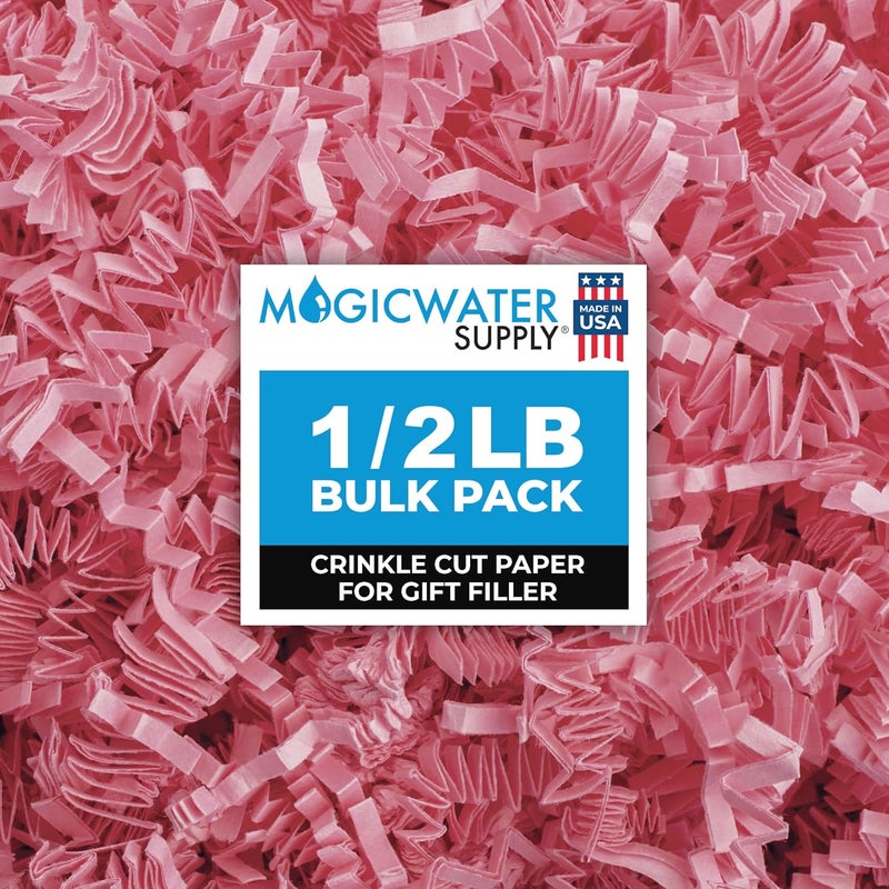 MagicWater Supply MagicWater Crinkle Cut Paper for Gift Baskets - 1/2 LB - Light Pink - Perfect for Shredded Paper Filler, Basket Filler, Gift Boxes, Bridesmaid Gifts, Christmas Stuffers – Ideal for All Occasions - Image 1
