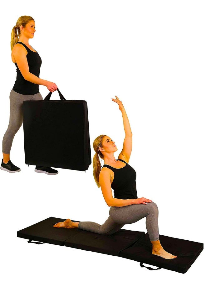 Chase Up 2" Thick Tri-Fold Folding Exercise Mat with Carrying Handles for MMA, Gymnastics and Home Gym Protective Flooring - Image 2